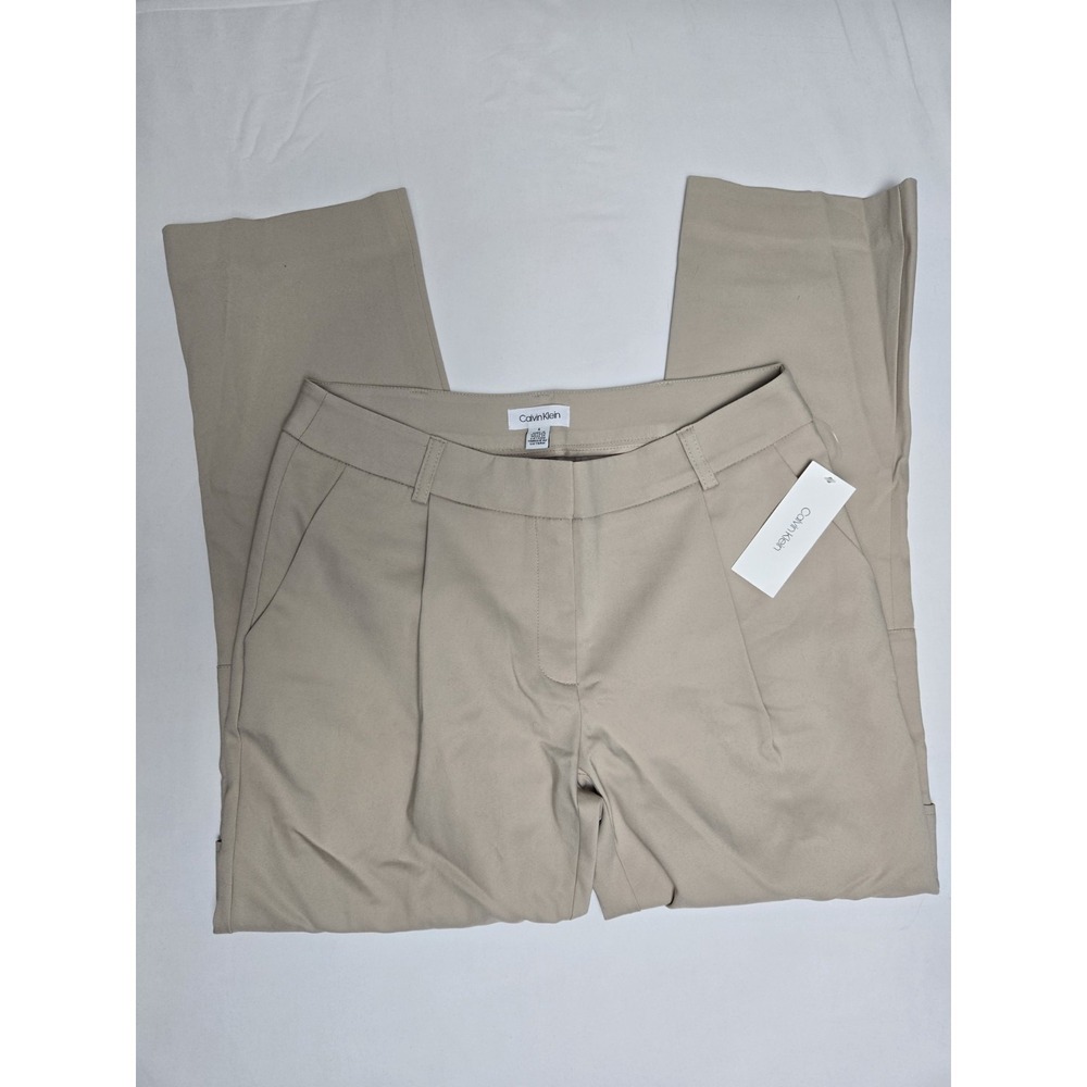 Calvin Klein Womens Pants Latte sz 4 NWT cargo pockets